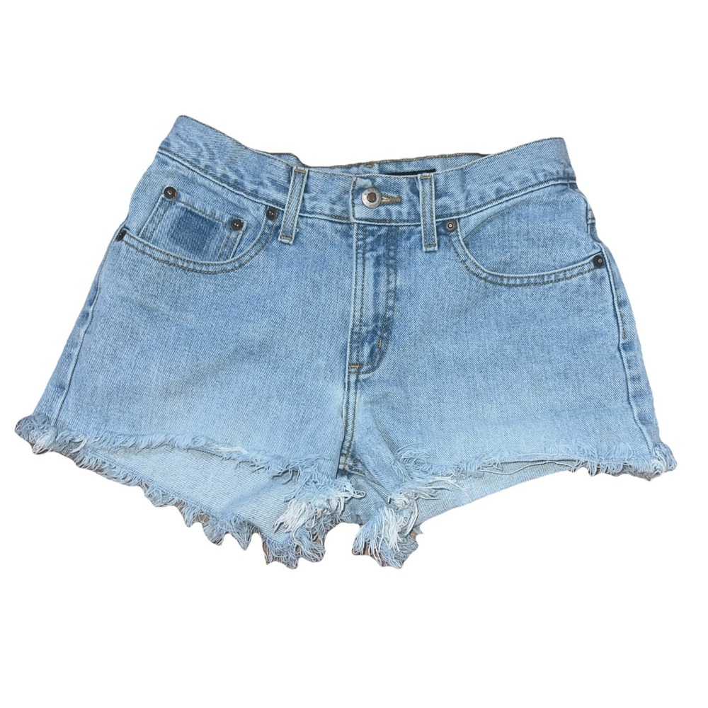 Cruel Girl Low Rise Cut Off Jean Shorts Size 5 100% Cotton Light Wash